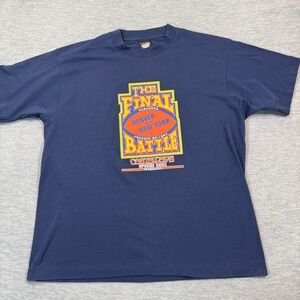 Screen Stars T-Shirt Men XL Blue The Final Battle Denver New York Vintage 90s US